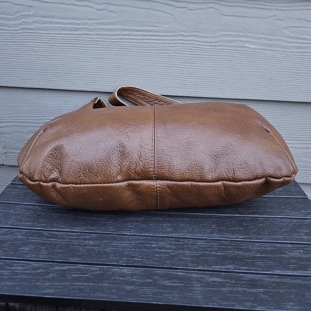 Mexican Leather Slouchy Hobo Bag Soft Brown Purse Shoulder Handbag Gorgeous